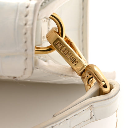 Jacquemus Calfskin Crocodile Embossed Le Chiquito Long White 12 of 13