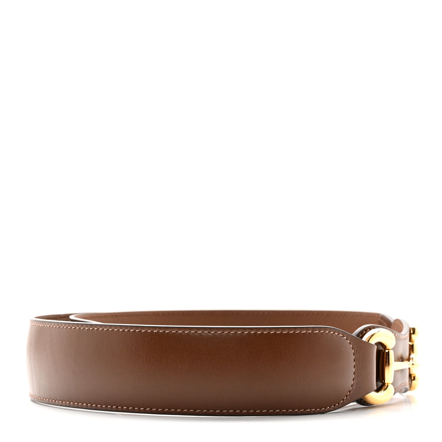 Gucci Efesto Leather Horsebit 25mm Belt 85 34 Brown Sugar 2 of 6