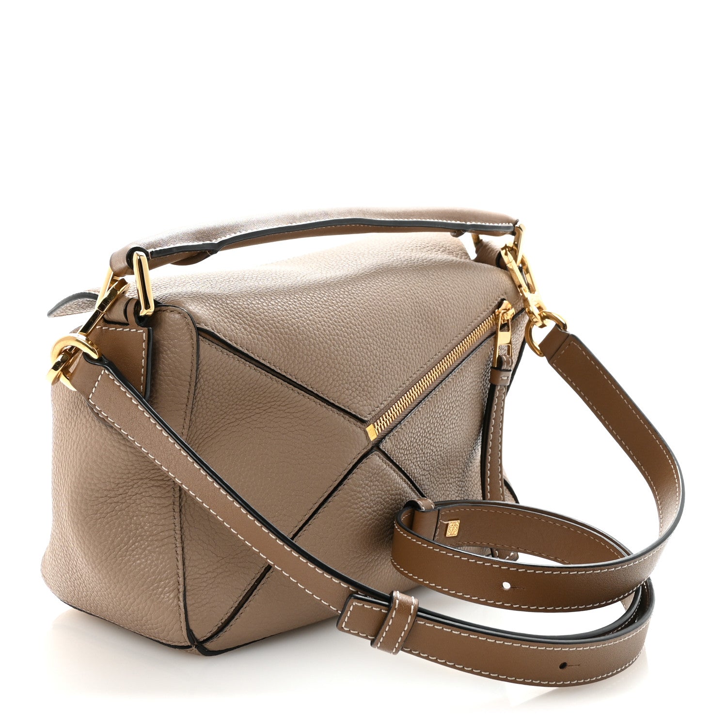 Loewe Grained Calfskin Small Puzzle Bag Sand Mink 3 of 9