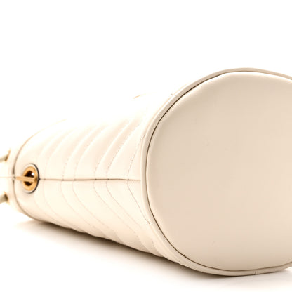 Gucci Calfskin Matelasse Mini GG Marmont 2.0 Bucket Bag White 9 of 10