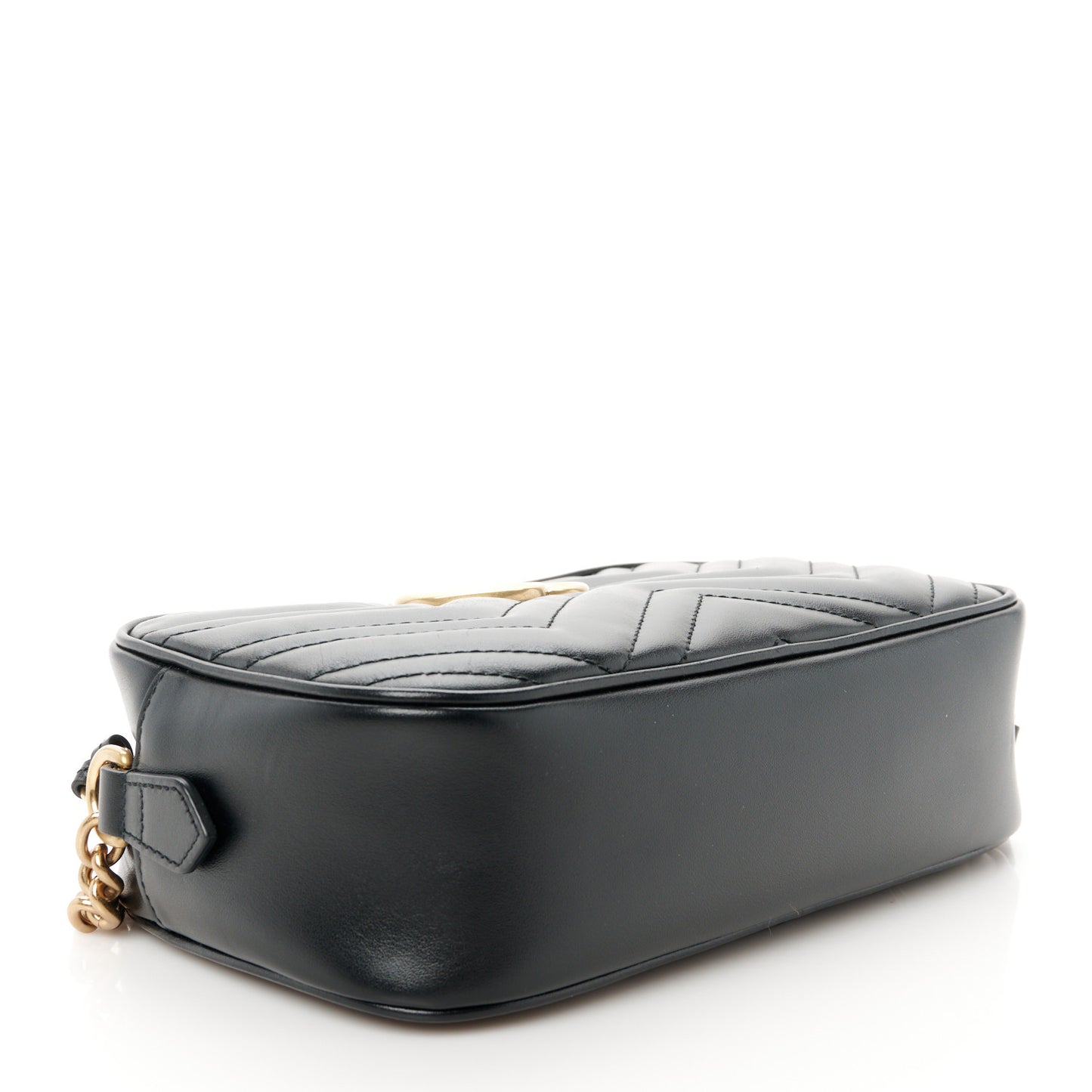 Calfskin Matelasse Small GG Marmont Chain Shoulder Bag Black