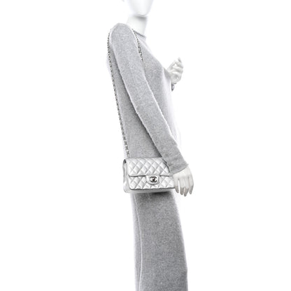 Chanel Metallic Lambskin Quilted Mini Rectangular Flap Silver 2 of 11