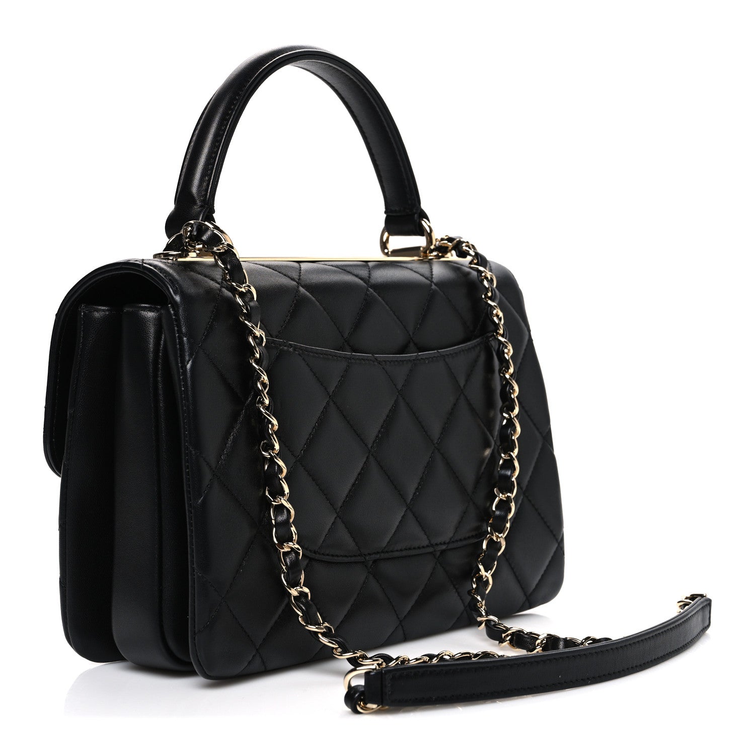 Chanel Lambskin Quilted Small Trendy CC Dual Handle Flap Bag Black 3 of 10