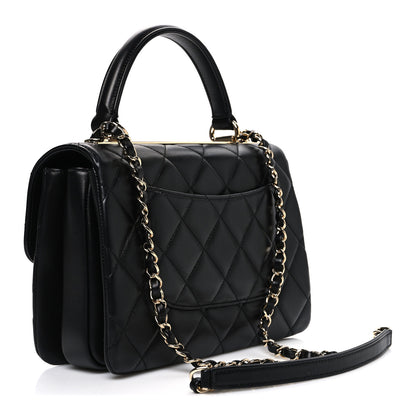 Chanel Lambskin Quilted Small Trendy CC Dual Handle Flap Bag Black 3 of 10