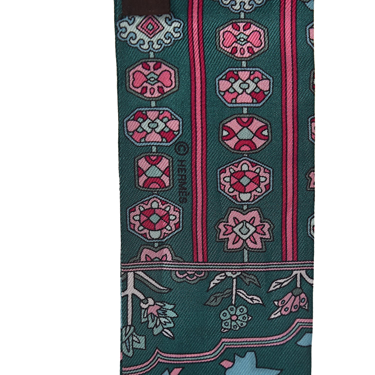 Hermes Silk Tapis Persans Twilly Lagon Vert Rose 4 of 5