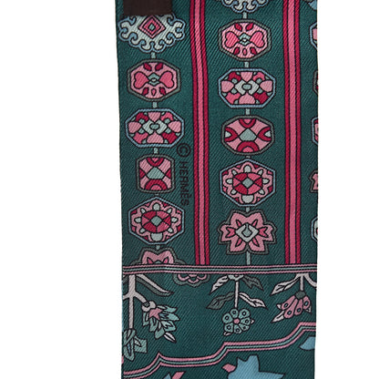 Hermes Silk Tapis Persans Twilly Lagon Vert Rose 4 of 5