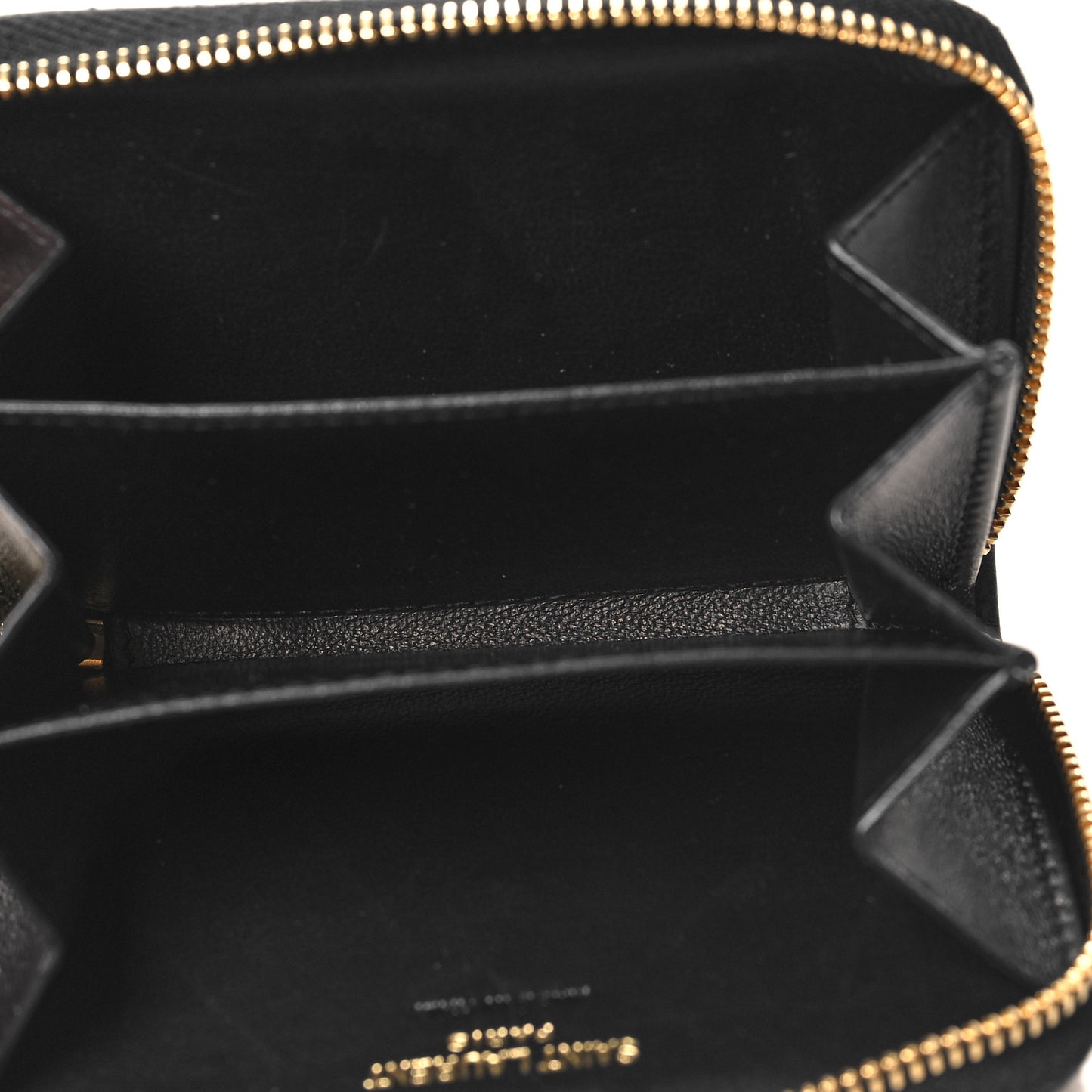 Lambskin Matelasse Monogram Vicky Zip Around Card Holder Black
