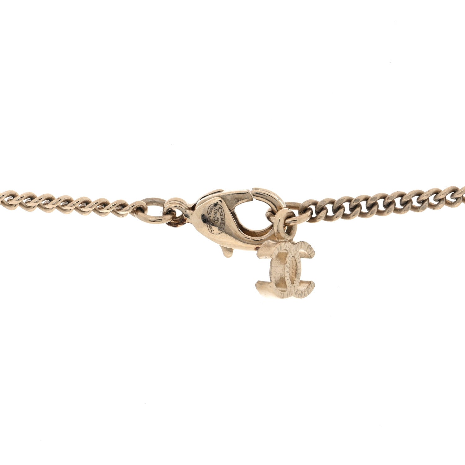 Chanel Crystal CC Necklace Gold 4 of 5
