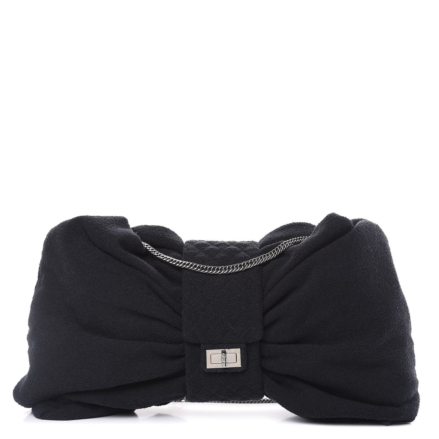 Terry Cotton Large Reissue Bow Hobo Black