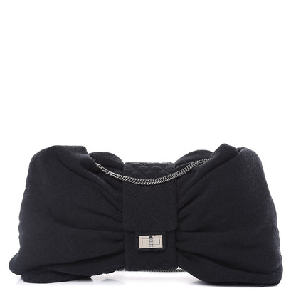 Chanel Terry Cotton Large Reissue Bow Hobo Black 1 of 9