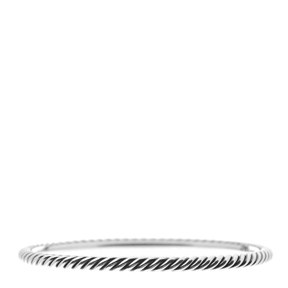 David Yurman Sterling Silver 4mm Cable Classics Bangle Bracelet 3 of 4