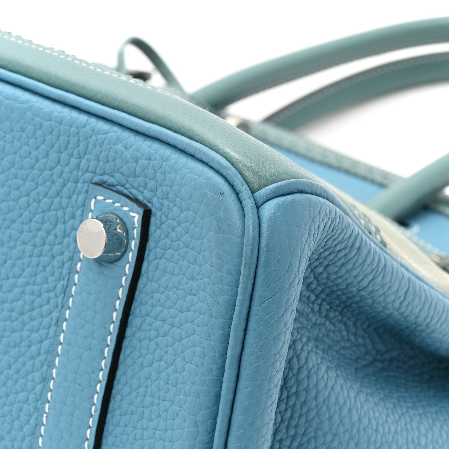 Hermes Veau Doblis Taurillon Clemence Evergrain Ghillies Birkin 35 Turquoise Ciel 11 of 14