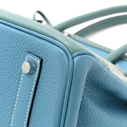 Hermes Veau Doblis Taurillon Clemence Evergrain Ghillies Birkin 35 Turquoise Ciel 11 of 14