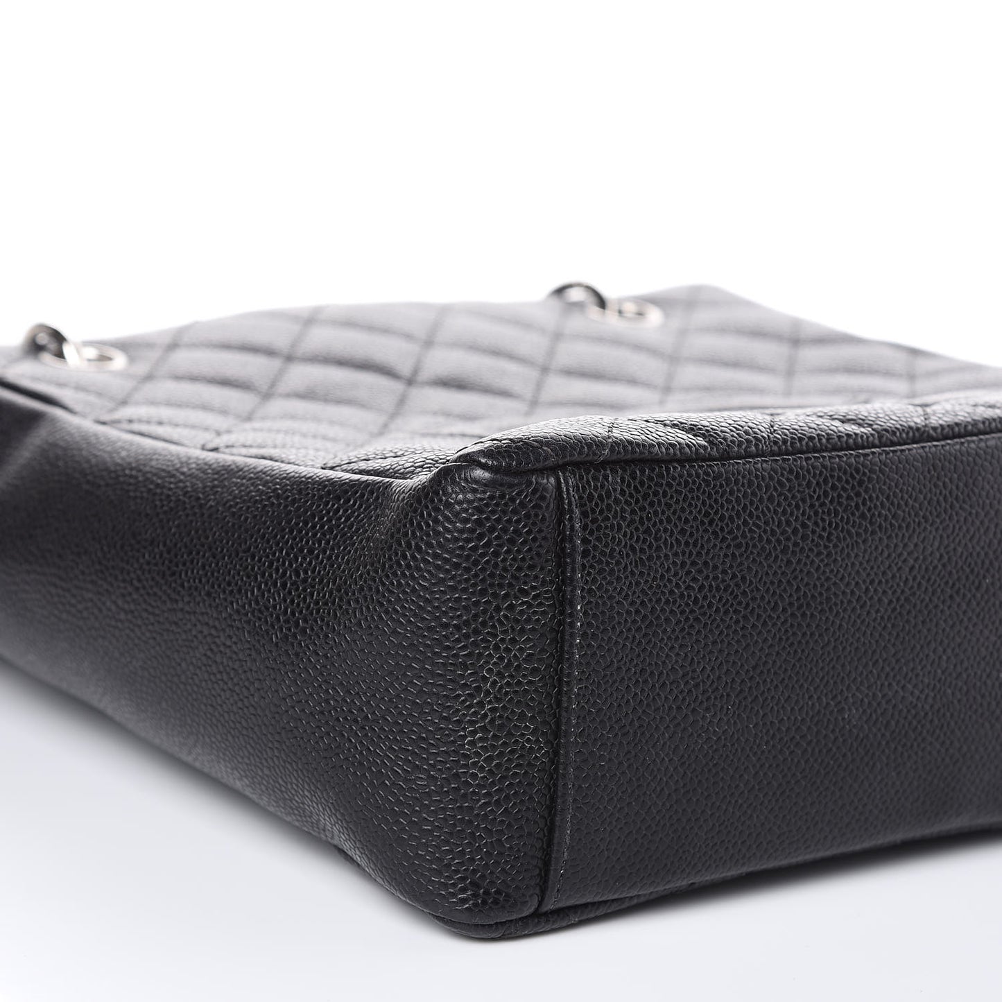 Caviar Quilted Petit Shopping Tote PST Black