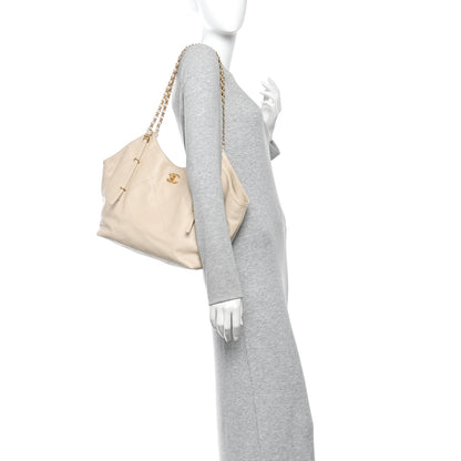 Chanel Calfskin Quilted Small Shopping Bag Beige 2 of 11