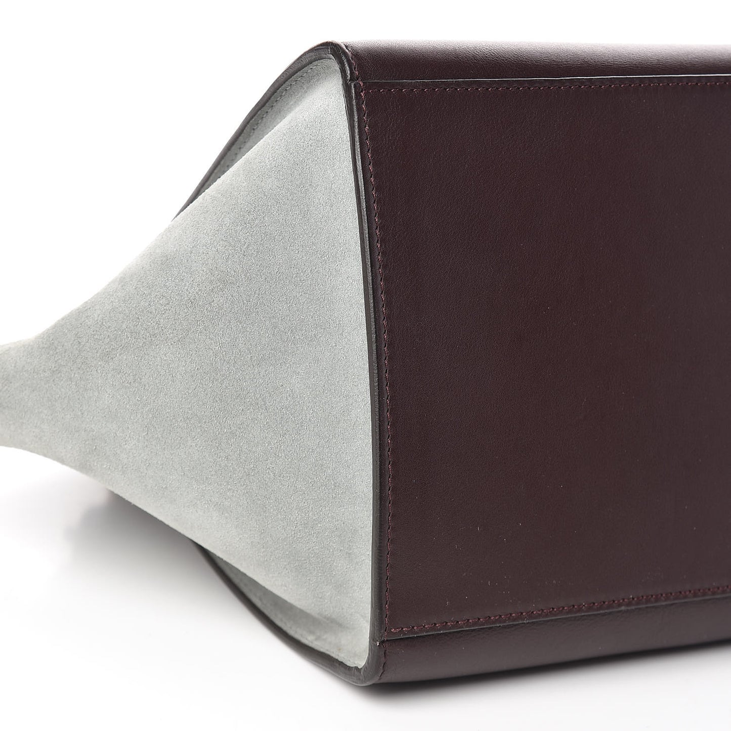 Smooth Calfskin Suede Medium Tri-Color Trapeze Dark Grey