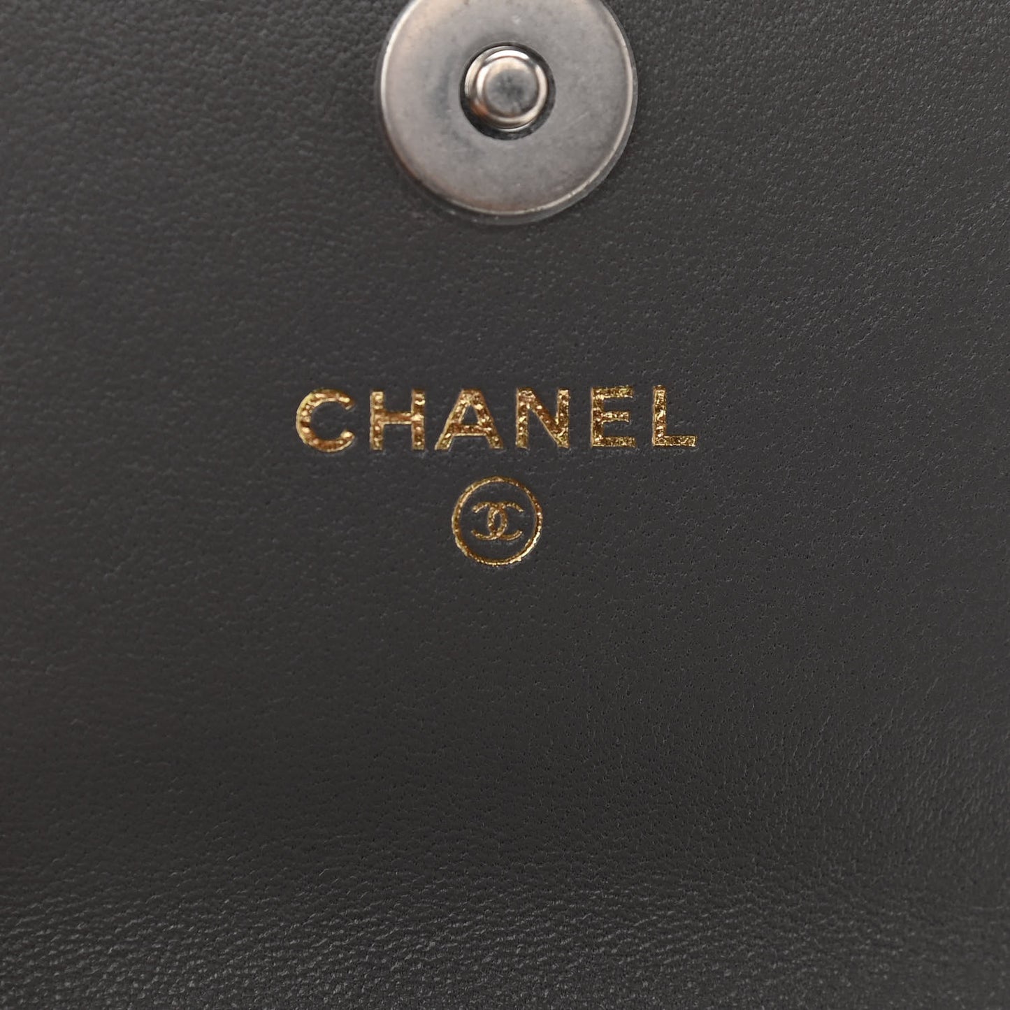 Lambskin Quilted Chanel 19 Phone Holder With Chain Grey