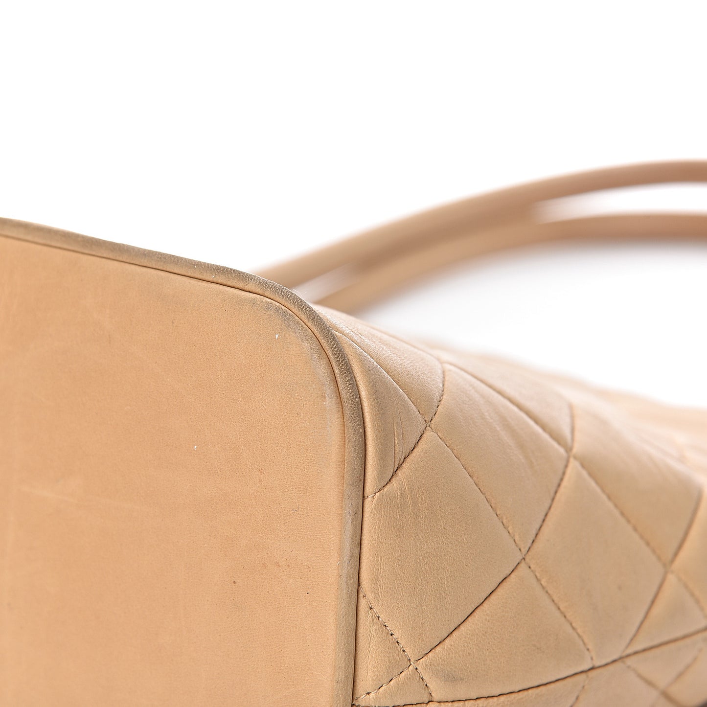 Lambskin Quilted Medallion Tote Beige