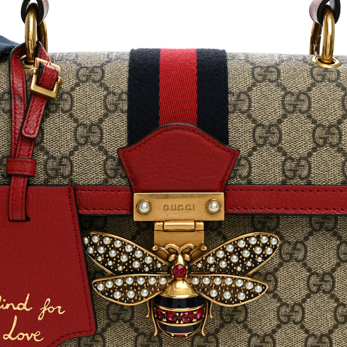 Gucci GG Supreme Monogram Small Queen Margaret Top Handle Bag Red 8 of 10