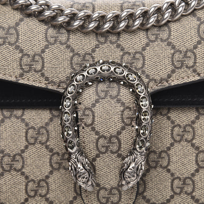 Gucci GG Supreme Monogram Suede Crystal Small Dionysus Shoulder Bag Beige Ebony Black 11 of 11
