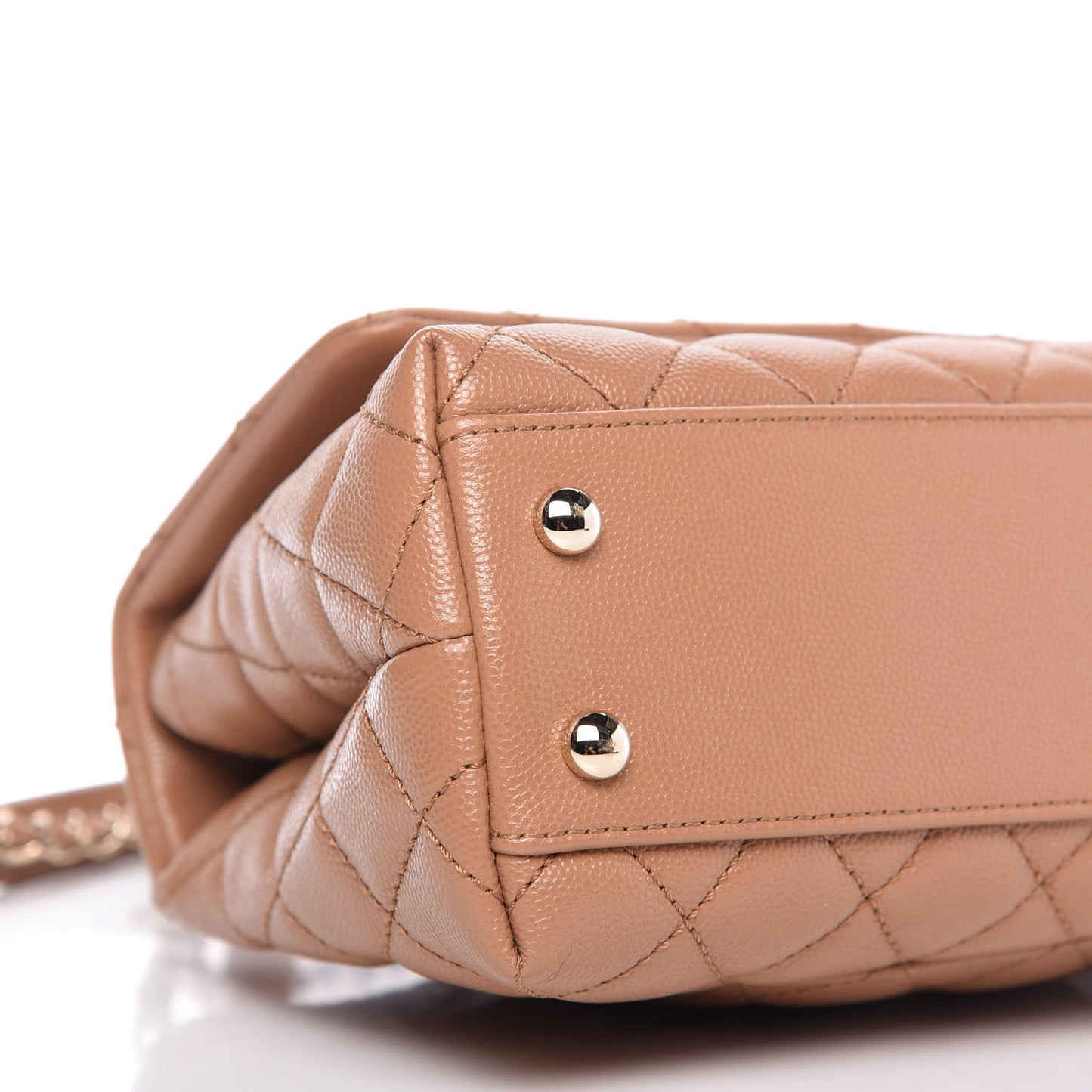 Caviar Quilted Mini Coco Handle Flap Brown