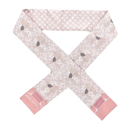 Louis Vuitton Silk Monogram Poodle Animalle Bandeau Rose Pale 1 of 3