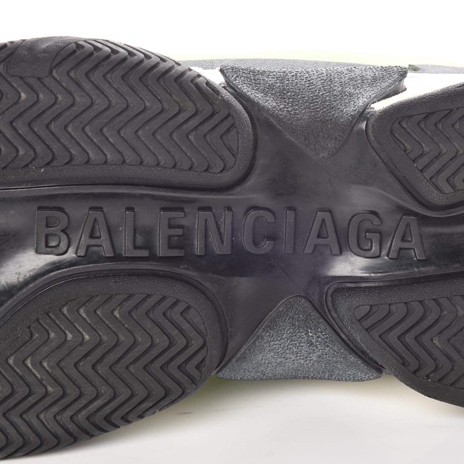 Balenciaga Fabric Mesh Nappa Mens Triple S Sneakers 46 Vert Fluo Black 6 of 8