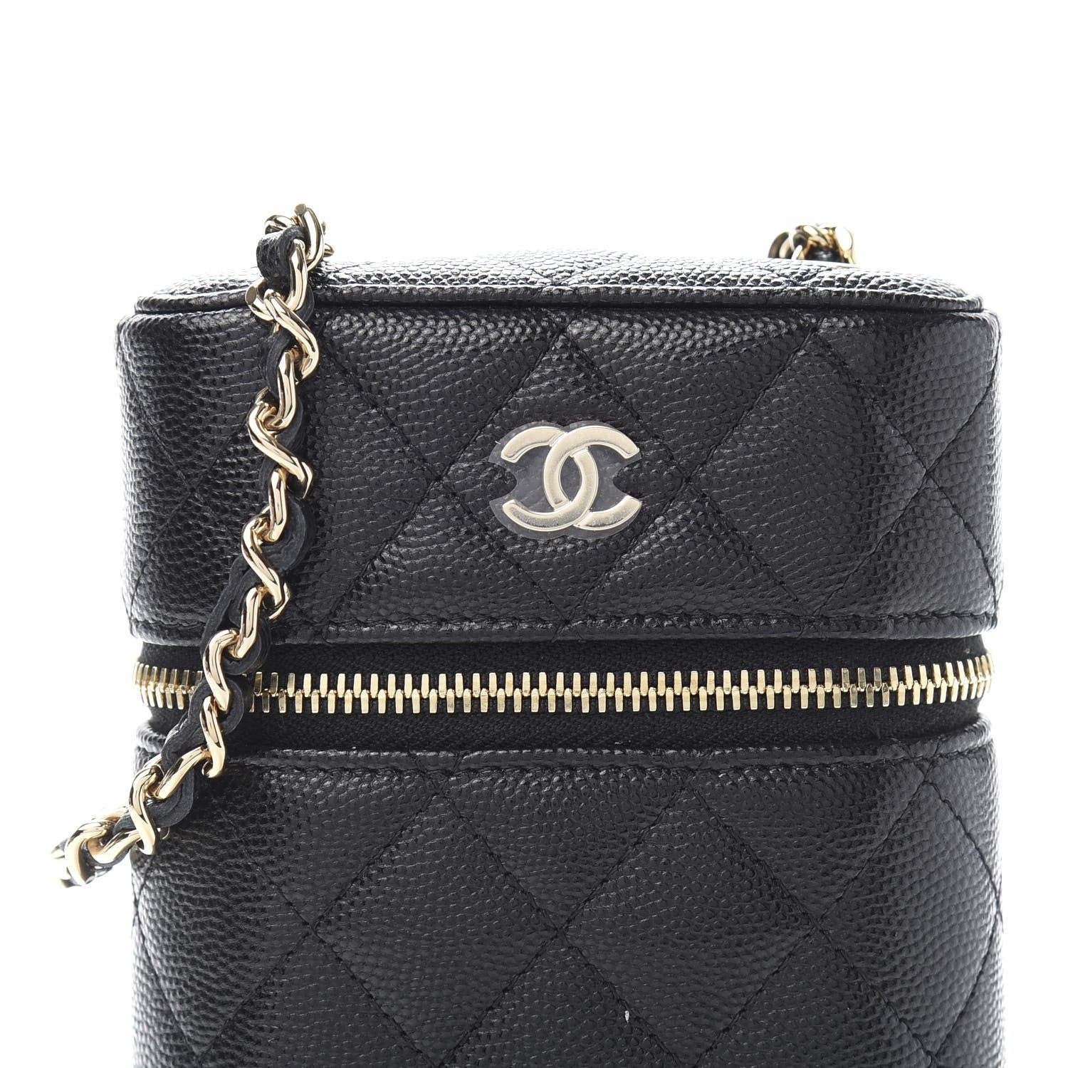 Chanel Caviar Quilted Phone Holder With Chain Black 10 of 11