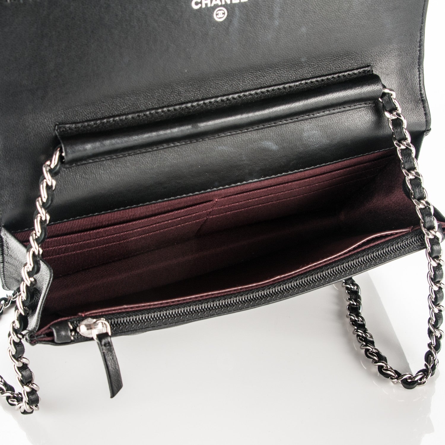 Chanel Lambskin Quilted Wallet On Chain WOC Black 7 of 8