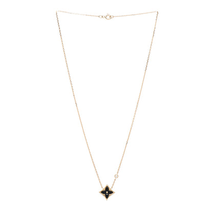 Louis Vuitton 18K Yellow Gold Diamond Black Onyx Color Blossom BB Star Pendant Necklace 3 of 6