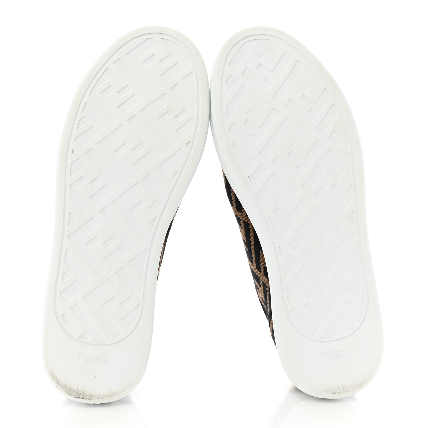 Fendi Fabric FF Micro-Perforated Rise Low Top Sneakers 38 Tobacco Black 6 of 11