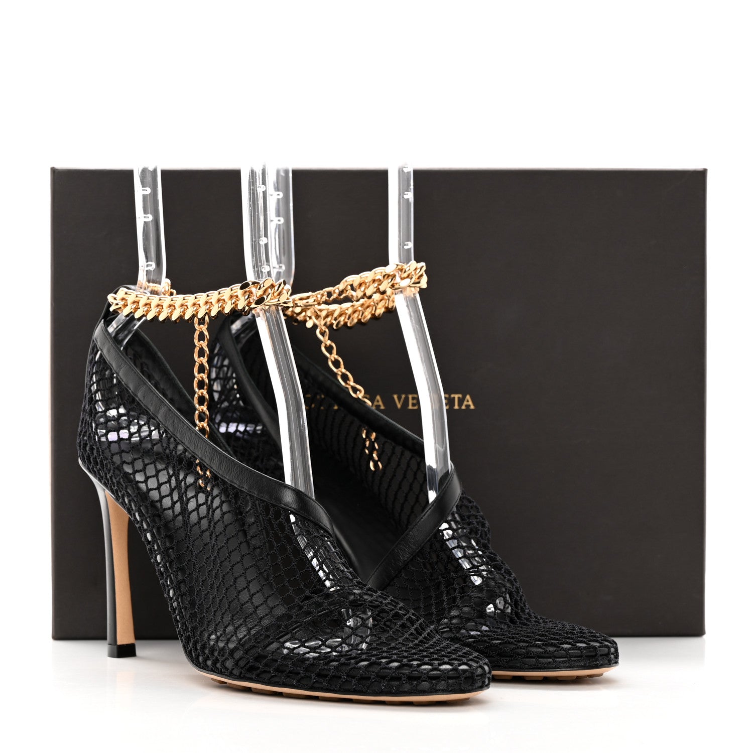 Bottega Veneta Mesh Nappa Chunky Chain Sandals 37 Black 11 of 11