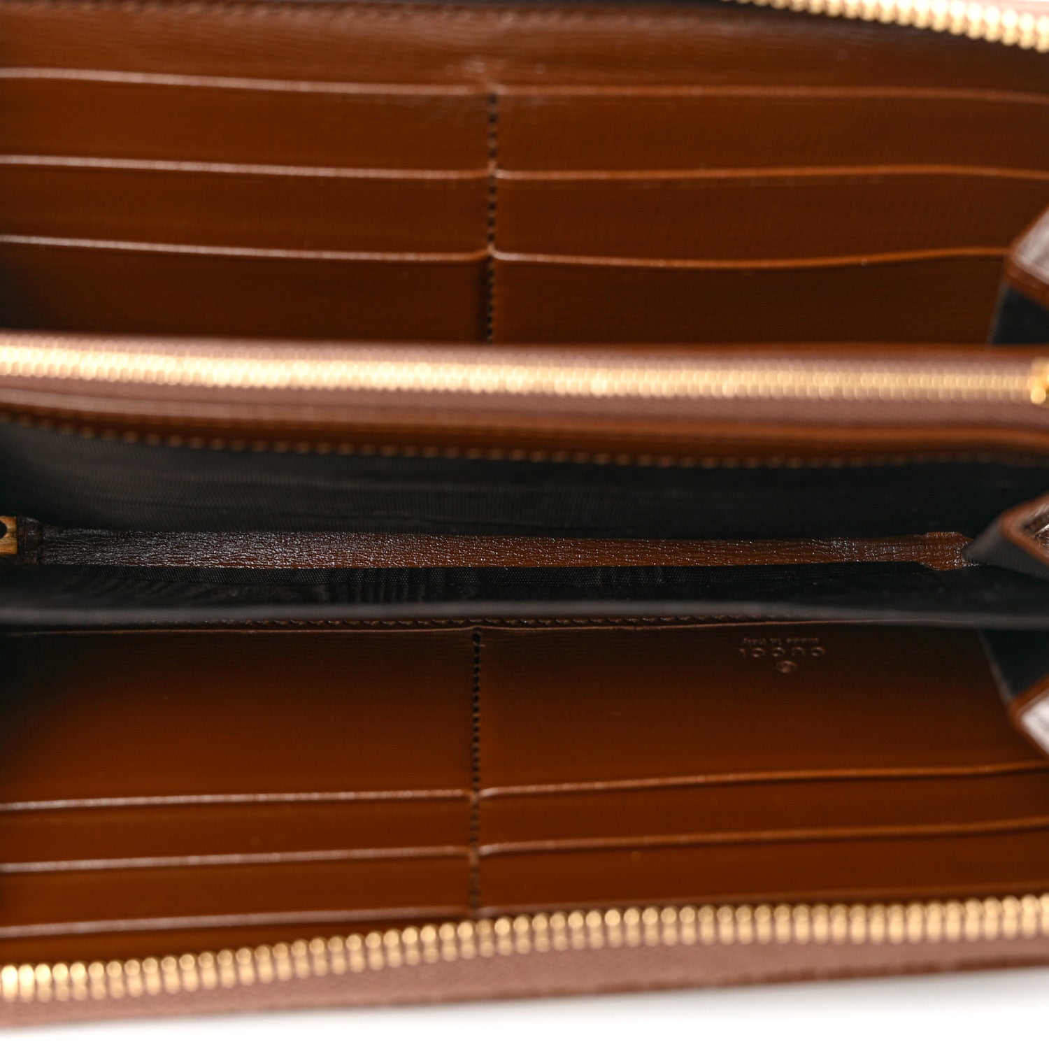 Gucci GG Supreme Monogram Azalea Calfskin Horsebit 1955 Zip Around Wallet Beige Ebony Brown Sugar 5 of 10