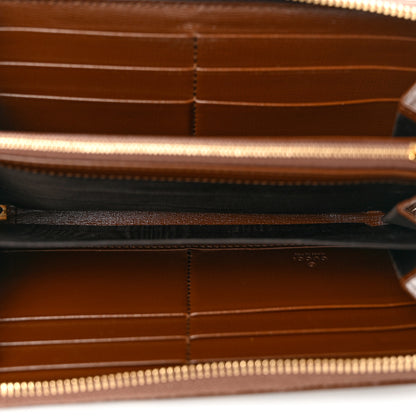 Gucci GG Supreme Monogram Azalea Calfskin Horsebit 1955 Zip Around Wallet Beige Ebony Brown Sugar 5 of 10