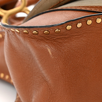 Chloe Calfskin Studded Medium Marcie Satchel Caramel 12 of 17