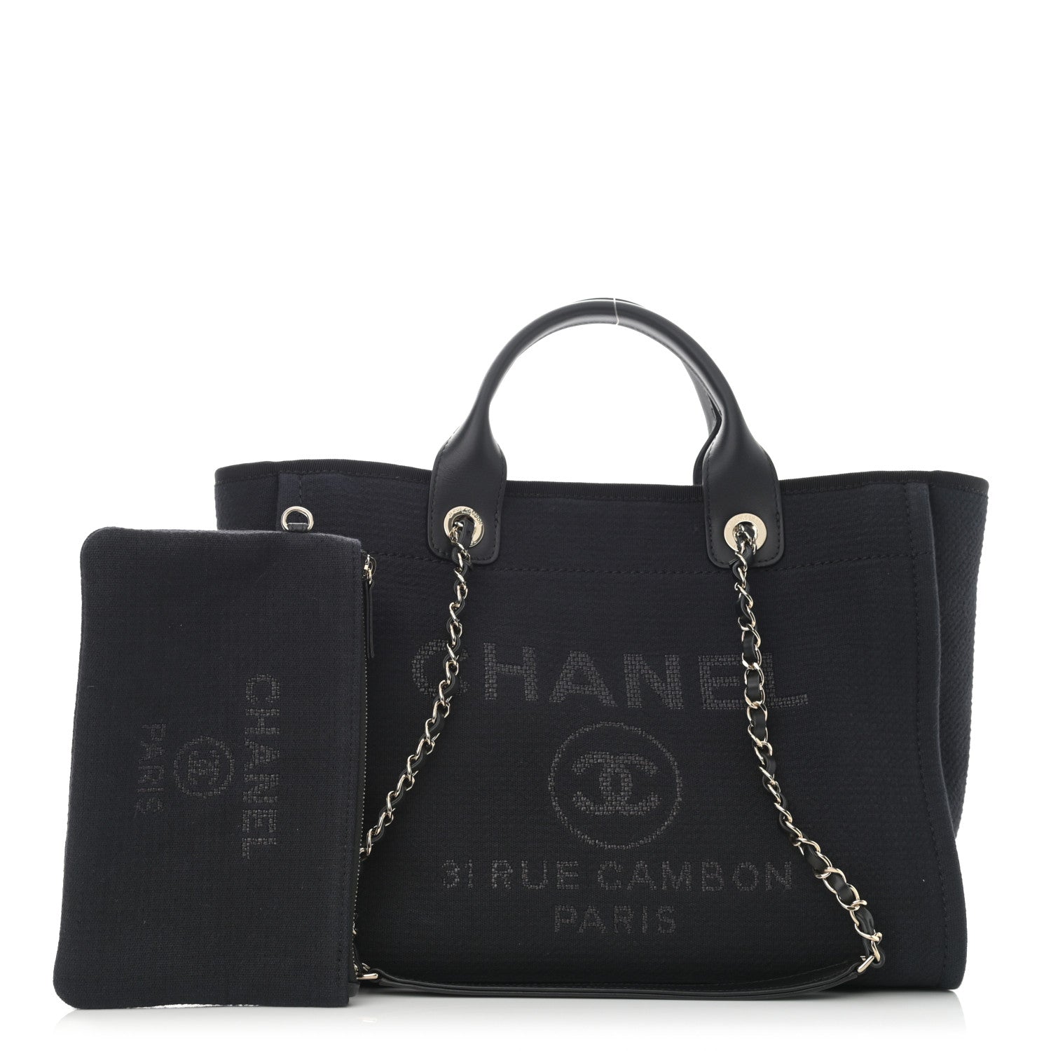 Chanel Mixed Fibers Small Deauville Tote Black 1 of 11