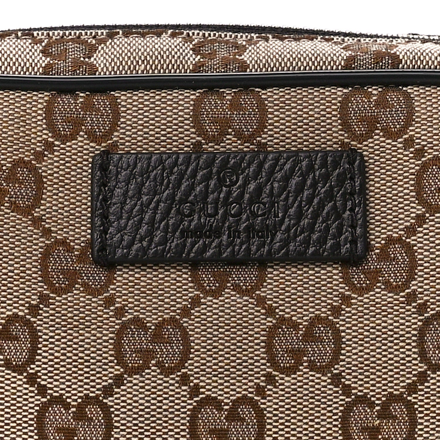 Gucci Monogram Dollar Calfskin Belt Bag Beige Ebony Testa di Moro Marrone Scuro 9 of 13