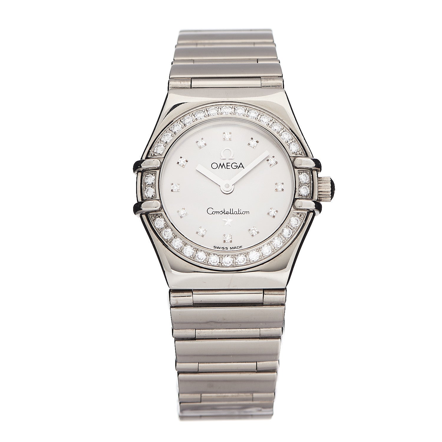 Omega 18K White Gold Diamond Bezel 22mm Constellation My Choice Quartz Watch 1165.36 1 of 4