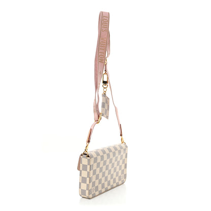 Louis Vuitton Damier Azur Felicie Strap & Go Rose Ballerine 4 of 13