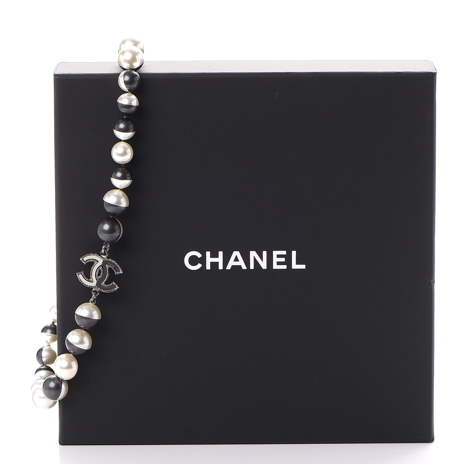 Chanel Ruthenium Resin Bead CC Choker Necklace Dark Grey 6 of 6