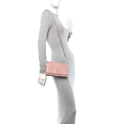 Jimmy Choo Calfskin Crocodile Embossed Palace Crossbody Blush 2 of 10