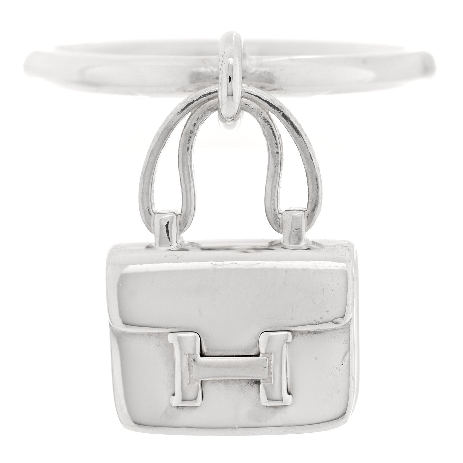 Hermes Sterling Silver Constance Amulettes Ring 56 7.5 1 of 5