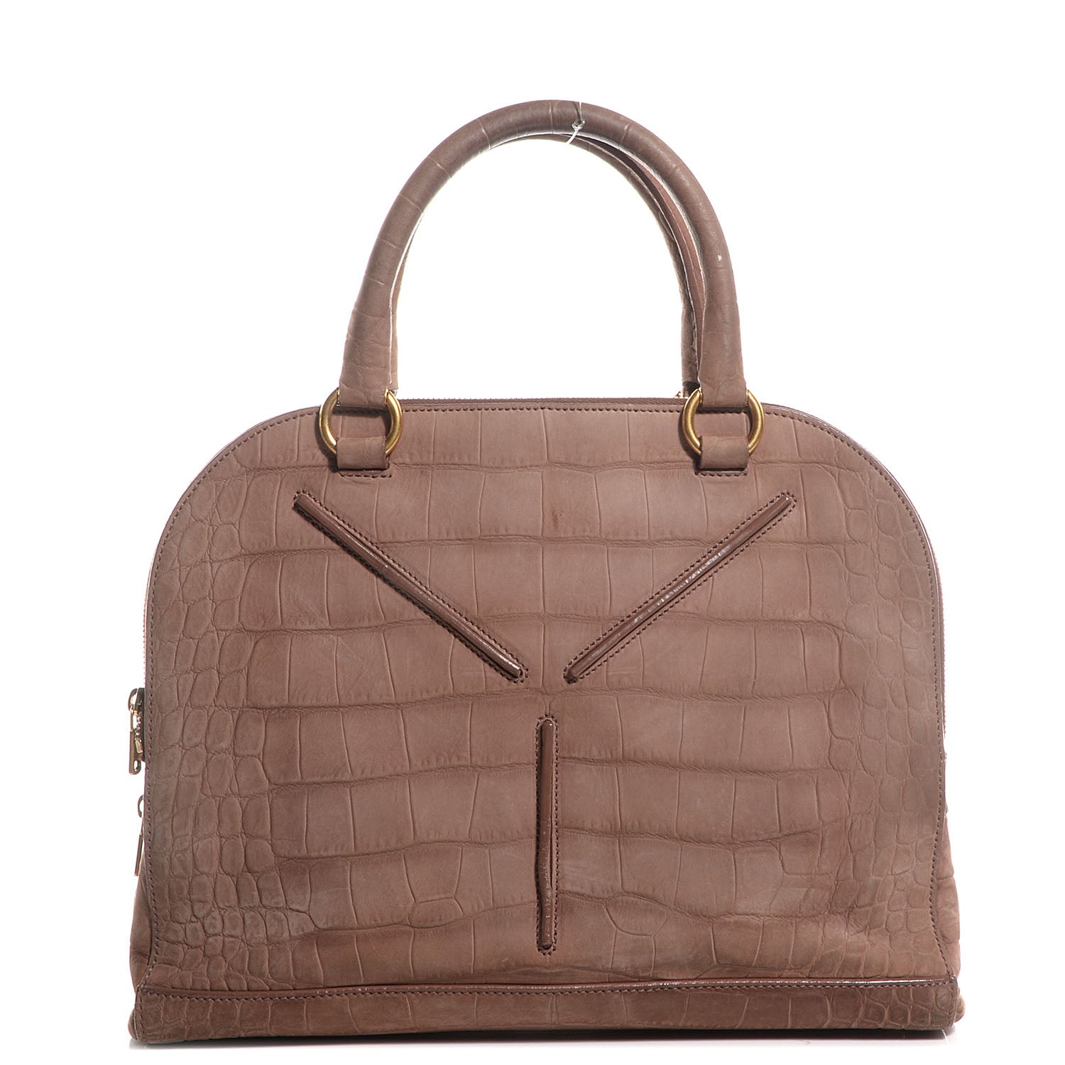 Saint Laurent Crocodile Embossed Nubuck 32 Bag English Rose 1 of 8