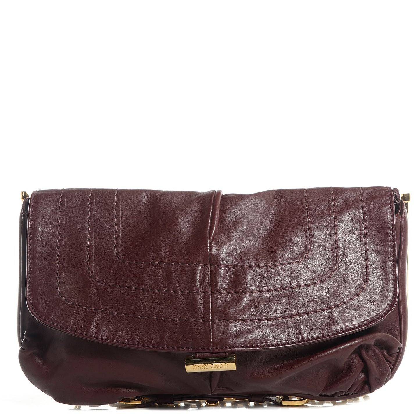 Leather Arad Clutch Burgundy