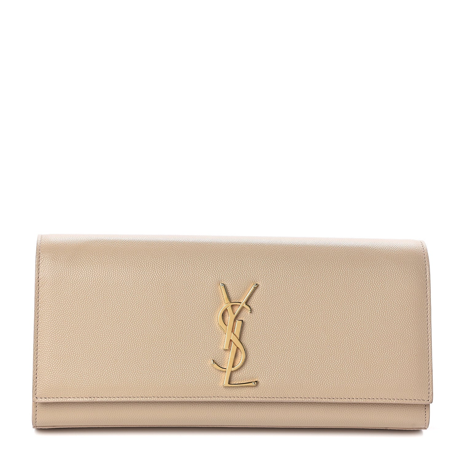 Saint Laurent Grain De Poudre Classic Monogram Cassandre Clutch Nude Powder 1 of 9
