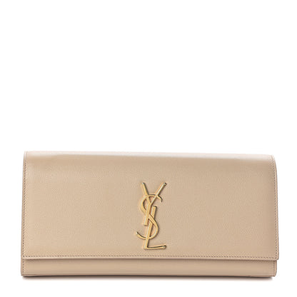 Saint Laurent Grain De Poudre Classic Monogram Cassandre Clutch Nude Powder 1 of 9