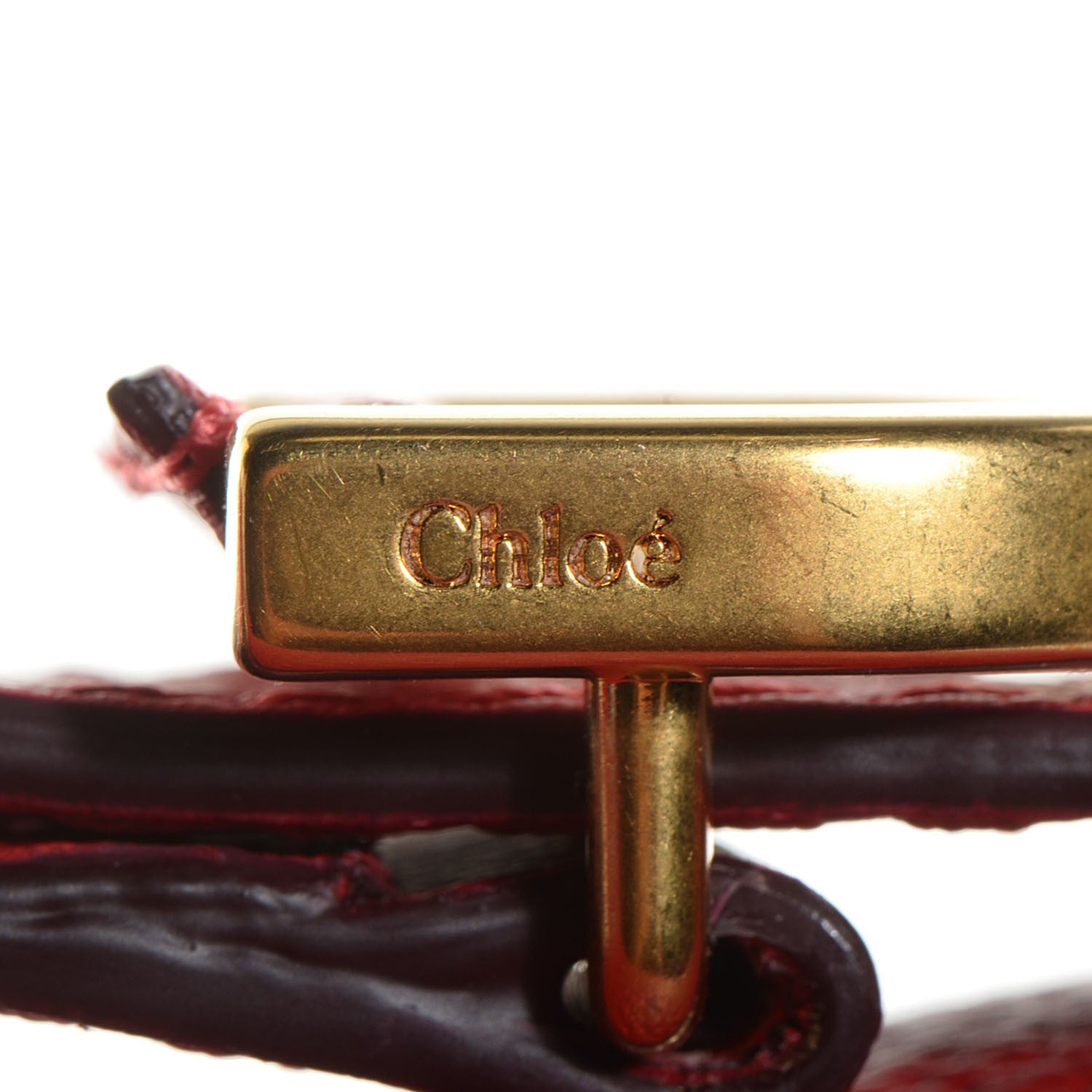 Chloe Grained Calfskin Medium Marcie Saddle Bag Paprika Red 10 of 10