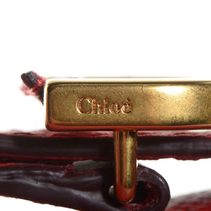 Chloe Grained Calfskin Medium Marcie Saddle Bag Paprika Red 10 of 10