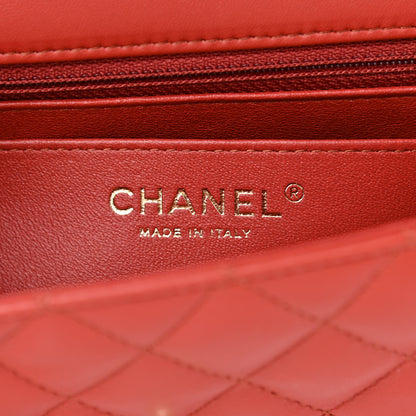 Chanel Lambskin Quilted Mini Rectangular Flap Brown 5 of 9