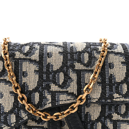 Christian Dior Oblique Nano Saddle Chain Pouch Blue 7 of 10
